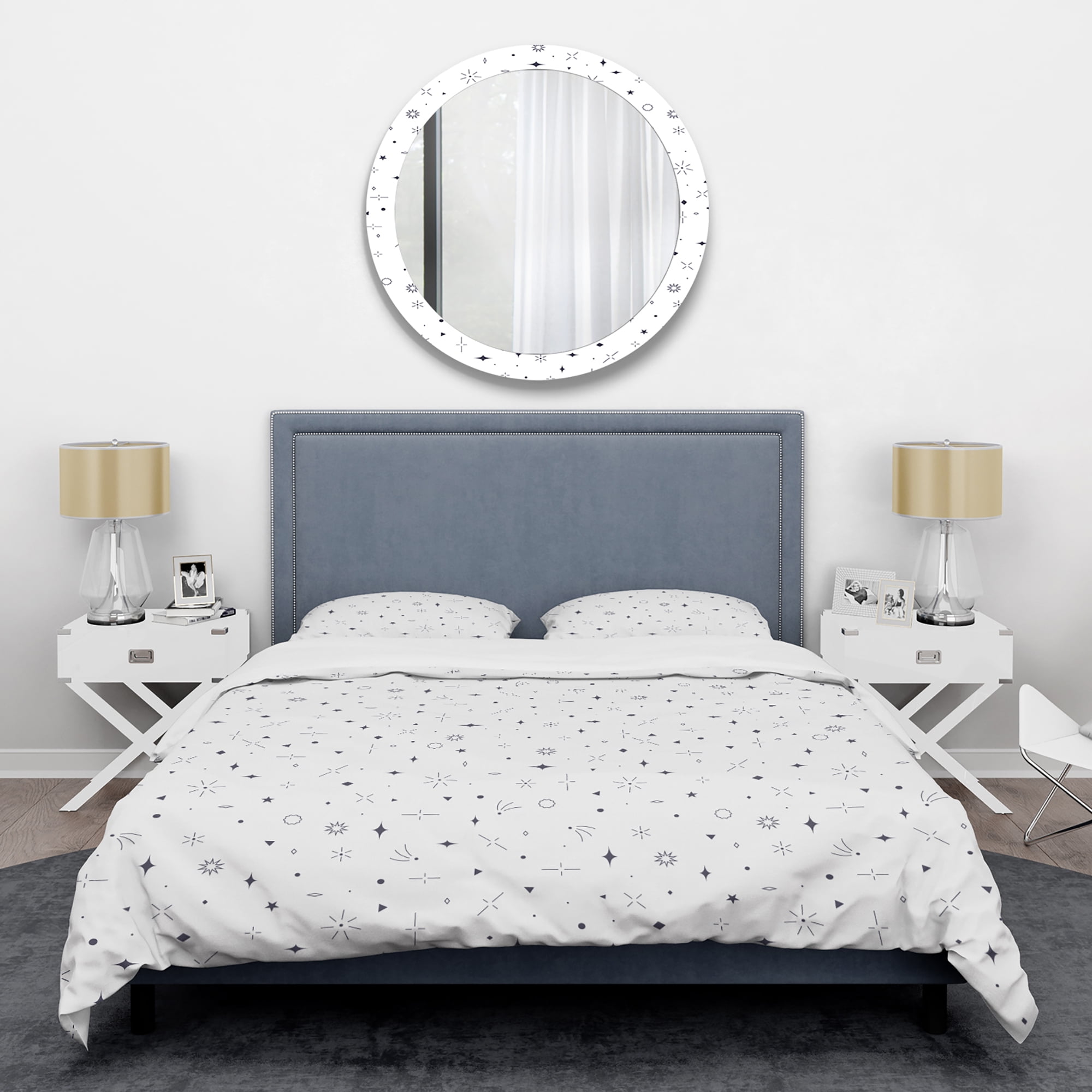 Designart 'Golden Geometrical Diamond Pattern III' Mid-Century Modern Duvet Cover Set