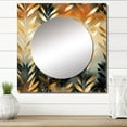 thumbnail image 1 of Designart "Golden Gilded Chevron Reverie I" 0 Square Mirror For Wall Decor - Large Gold Square Printed Wall Mirror Art - Square Glam Mirror - Wall Mounted Square Large Mirror, 1 of 5
