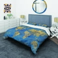 thumbnail image 1 of Designart 'Golden Glam World Map' Glam Duvet Cover Set, 1 of 1