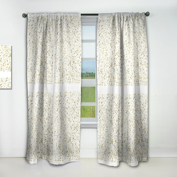 Designart 'Golden Glitter Confetti Retro Pattern' Mid-Century Modern Curtain Panel