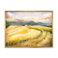 thumbnail image 1 of Designart 'Golden Grass Fields of Tuscany Italy' Country Framed Canvas Wall Art Print, 1 of 5