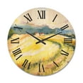 thumbnail image 1 of Designart 'Golden Grass Fields of Tuscany Italy' Country Wood Wall Clock, 1 of 5