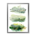 thumbnail image 1 of Designart 'Golden Green Abstract Clouds II' Modern Framed Art Print, 1 of 4
