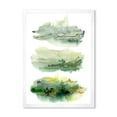 thumbnail image 1 of Designart 'Golden Green Abstract Clouds II' Modern Framed Art Print, 1 of 4