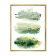 thumbnail image 1 of Designart 'Golden Green Abstract Clouds II' Modern Framed Canvas Wall Art Print, 1 of 5