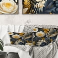 thumbnail image 1 of Designart "Golden Grey Garden Enigma" Floral Printed Throw Pillow, 1 of 5