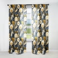 thumbnail image 1 of Designart "Golden Grey Garden Enigma" Floral White Curtain 1 Panel, 1 of 6