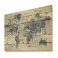 thumbnail image 1 of Designart 'Golden Grey World Neutral' Traditional Print on Natural Pine Wood, 1 of 3