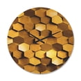 thumbnail image 1 of Designart 'Golden Honeycomb Texture Wall ' Modern Wood Wall Clock, 1 of 5
