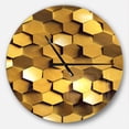 thumbnail image 1 of Designart 'Golden Honeycomb Wall Texture' Metal Wall Clock, 1 of 3