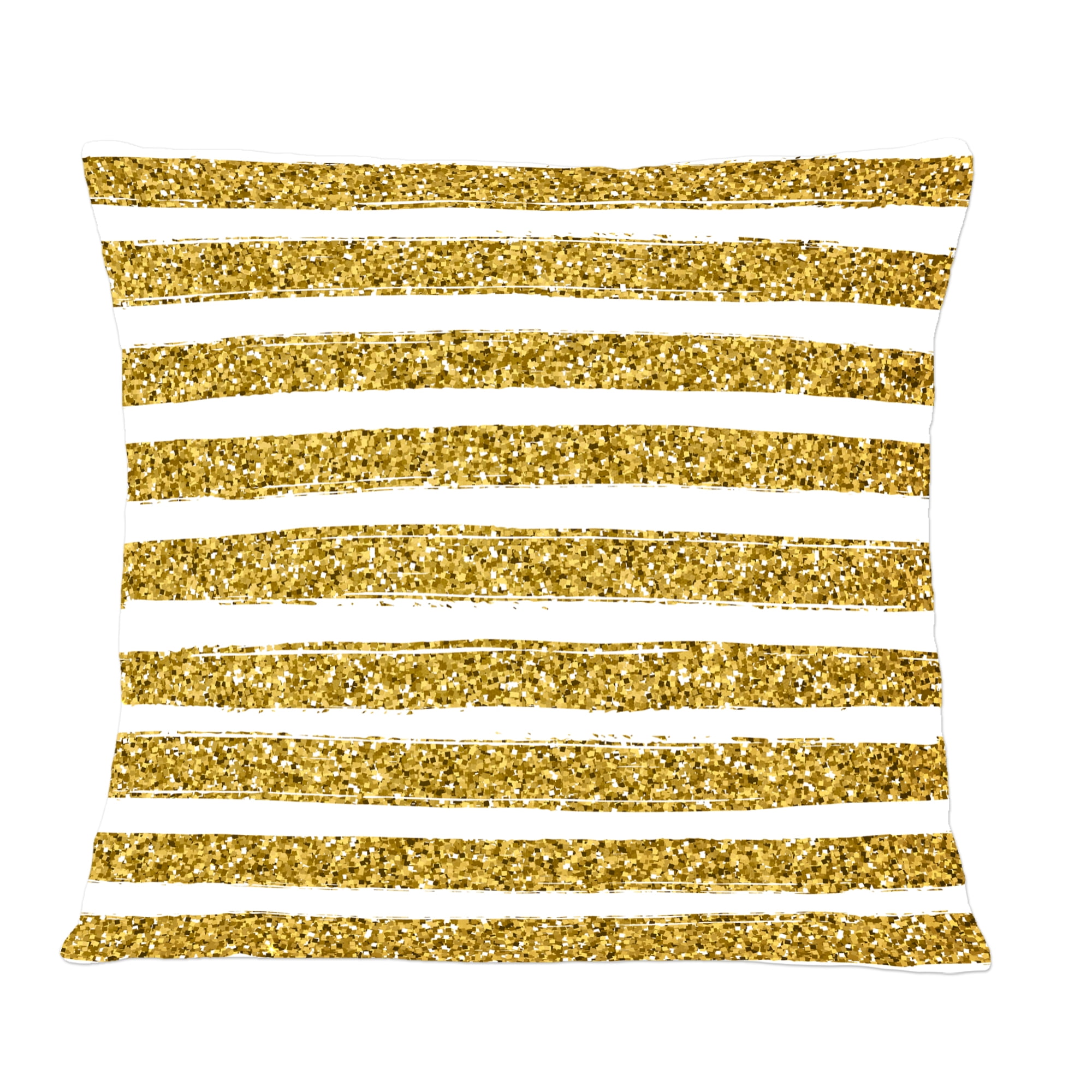 Designart Golden Horizontal Lines ' Mid-Century Modern Throw Pillow - 12x20