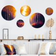 thumbnail image 1 of Designart "Golden Hour Birch Trees III" Landscape Forest Metal Wall Art Set of 5 Piece, 1 of 5