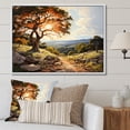 thumbnail image 1 of Designart "Golden Hour Red Oak Tree" Floral Floater Framed Canvas Wall Art, 1 of 7