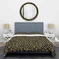 thumbnail image 1 of Designart 'Golden Leopard Fur' Mid-Century Modern Duvet Cover Set, 1 of 4