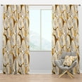 thumbnail image 1 of Designart 'Golden Lines Floral III' Mid-Century Modern Blackout Curtain Panel, 1 of 4