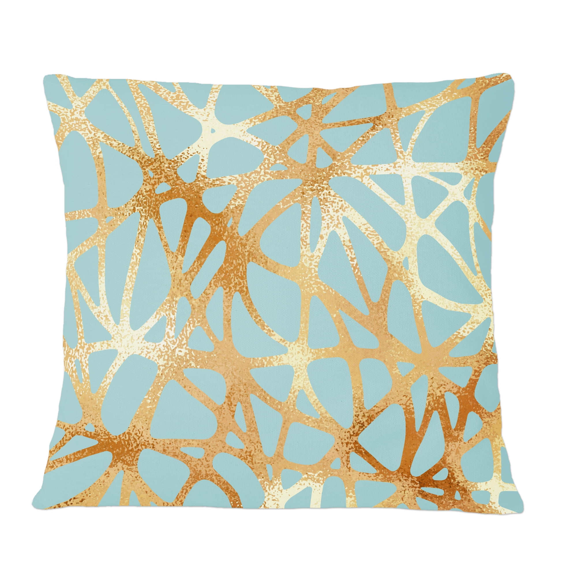Designart Golden Luxury Metallic Geometrics IV' Mid-Century Modern Throw Pillow - 12x20