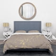 thumbnail image 1 of Designart 'Golden Marble Design II' Mid-Century Modern Duvet Cover Set, 1 of 4
