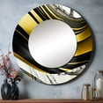 thumbnail image 1 of Designart "Golden Marble Waves in Geode I" Abstract Gold Large Round Mirror - Round Bedroom Mirror Wall Decor - Modern Round Printed Mirror - 36" x 36", 1 of 6