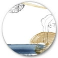 thumbnail image 1 of Designart 'Golden Marine Shell Classic Blue Abstract ' Farmhouse Circle Metal Wall Art 29x29 - Disc of 29, 1 of 5