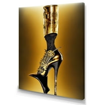 Designart Golden Mechanic High Heel V Canvas Wall Art