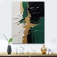 thumbnail image 1 of Designart "Golden Merge of Green and Black Ink III" Abstract Canvas Wall Art - Modern Green Abstract Painting Bedroom Canvas Wall Art, 1 of 6
