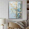 thumbnail image 1 of Designart "Golden Minimalism With Blue Bamboo II" Bamboo Picture Framed Canvas Prints, 1 of 5