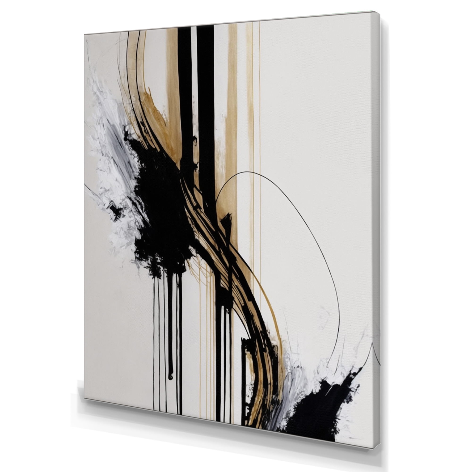 Designart Golden Minimalist Abstract II Canvas Wall Art
