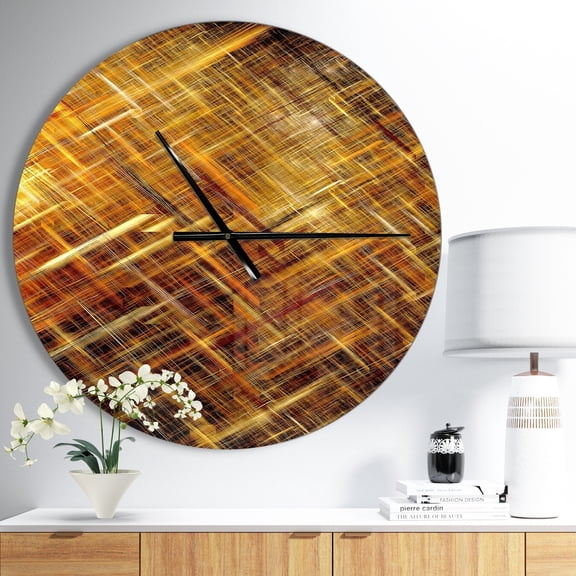 Designart 'Golden Mosaic Texture ' Modern wall clock