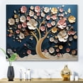 thumbnail image 1 of Designart "Golden Orchid Tree Garden with Pink and Blue Branches V" Oversized Landscapes Wall Art - Country Gold Tree Entryway Wall Art, 1 of 4