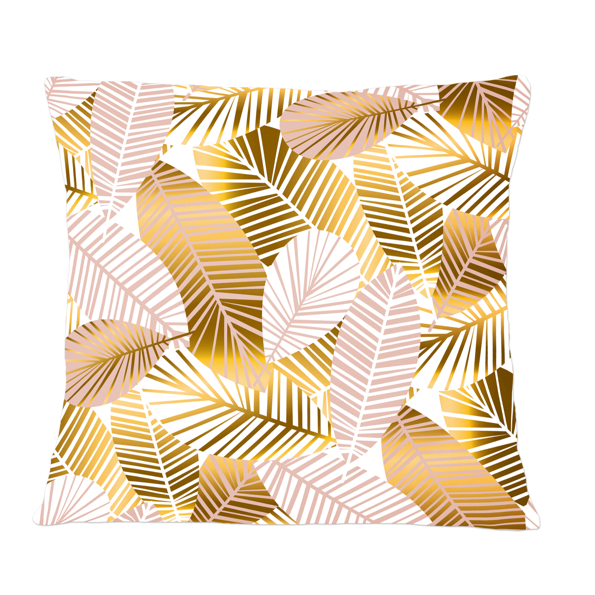 Designart Golden Palm Leaves II' Mid-Century Modern Throw Pillow - 12x20