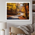 thumbnail image 1 of Designart "Golden Pathway Into Autumn's Embrace II" Landscapes Framed Wall Art Decor - Modern Yellow Road Hallway Framed Wall Art Decor, 1 of 6