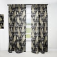 thumbnail image 1 of Designart 'Golden Pineapple On Black Horizantal' Mid-Century Modern Curtain Panel, 1 of 5