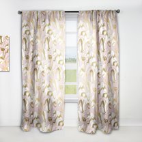 Designart 'Golden Pink Marble II' Mid-Century Modern Curtain Panel