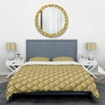 thumbnail image 1 of Designart 'Golden Plaid pattern' Mid-Century Modern Duvet Cover Set, 1 of 4