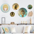 thumbnail image 1 of Designart "Golden Queen Of Consciousness I" Modern Woman Metal Wall Art Set of 5 Piece, 1 of 5