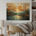 thumbnail image 1 of Designart "Golden Reflections Birch Woods II" Tree Birch Print on Natural Pine Wood, 1 of 5