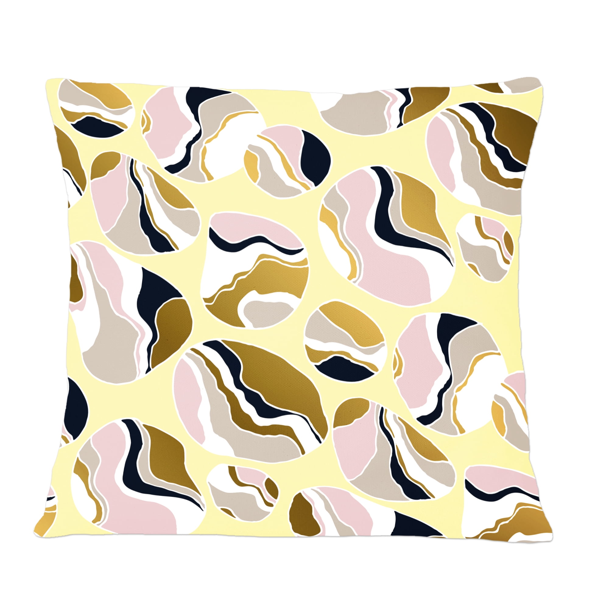 Designart Golden River Stones' Mid-Century Modern Throw Pillow - 12x20