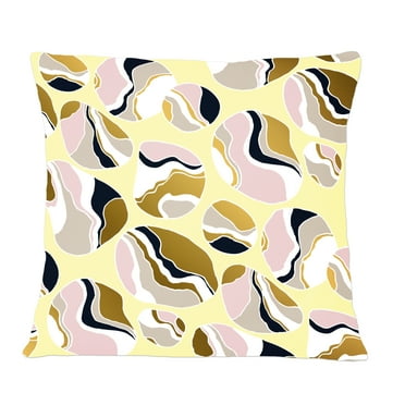 Designart Golden River Stones' Mid-Century Modern Throw Pillow - 12x20