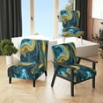thumbnail image 1 of Designart "Golden Rivers in Agate Ripple IX" Blue Agate Upholstered Accent Chair - Modern Arm Chair For Bedroom, 1 of 5