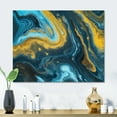 thumbnail image 1 of Designart "Golden Rivers in Agate Ripple IX" Fractals Metal Wall Decor, 1 of 1