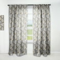 thumbnail image 1 of Designart 'Golden Rose Flowers On Gray' Mid-Century Modern Curtain Panel, 1 of 5