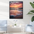 thumbnail image 1 of Designart "Golden Sands Beach Photo XIV" Nautical & Beach Floater Framed Wall Art Living Room, 1 of 7