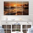 thumbnail image 1 of Designart "Golden Sands Beach Photo XXI" Nautical & Beach Metal Wall Decor Set, 1 of 5