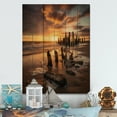 thumbnail image 1 of Designart "Golden Sands Beach Photo XXIII" Nautical & Beach Print on Natural Pine Wood, 1 of 5