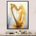 thumbnail image 1 of Designart "Golden Serenity In Harp Harmony III" Music Floater Framed Canvas Prints, 1 of 5