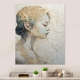 thumbnail image 1 of Designart "Golden Silhouette Profile I" Fashion Woman Metal Wall Art, 1 of 5