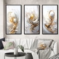 thumbnail image 1 of Designart "Golden Sphere Fractal" Fractals Framed Wall Art Set Of 3 - Gold Transitional Frame Canvas Set For Living Room Decor, 1 of 6