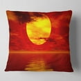 thumbnail image 1 of Designart Golden Sun Sinking in Red Waters - Seashore Throw Pillow - 16x16, 1 of 4