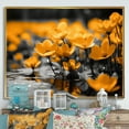 thumbnail image 1 of Designart "Golden Sunlight Yellow Grey Blooms I" Floral Floater Framed Canvas Art Print, 1 of 7