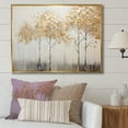 thumbnail image 1 of Designart "Golden Tree Tranquility In Minimalism" Landscape Trees Floater Framed Wall Art Prints, 1 of 5